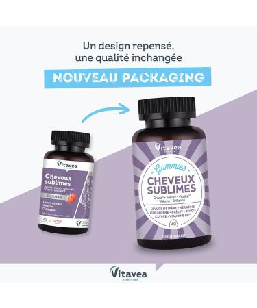 Vitavea Well-being - Sublime Hair Gummies - Promotes Hair Growth - Biotin Brewer's Yeast Keratin Zinc Collagen - Hair Loss Volume Shine - 40 Red Fruit Gummies - Buy Online on GoSupps.com