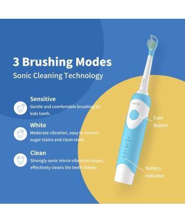 WHITOP ED07 Sonic Electric Toothbrush for Kids | Rechargeable, 3 Modes, Smart Timer | Wireless Charging Children's Electronic Tooth Brush | 70 Days Battery Life | Blue - Buy Online on GoSupps.com