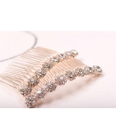 Letshopping High-grade Alloy Diamond Tiara Comb Hair Accessories Hair Fork(2pc)