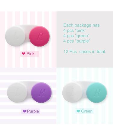 12 PCS Colorful Contact Lens Case | Portable Left/Right Eyes Box Holder for Travel, Work & Home - Bulk Storage Kit (3 colors) - Buy Online on GoSupps.com