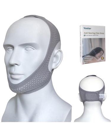 Anti Snoring Chin Strap for Cpap Users Grey Upgraded Comfortable Cpap Chin Straps for Men Women Effective Adjustable Chin Strap for Snoring Anti Snore Chin Strap to Keep Mouth Closed While Sleeping Medium