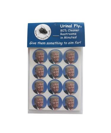 Urinal Fly Toilet Stickers 12 Pack Donald Trump Targets 80% Cleaner Bathrooms in Minutes!