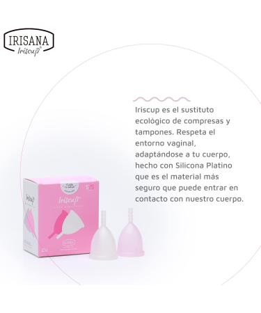 Irisana Menstrual Cup Pack of 2 - Size L - Pink & Transparent - Surgical Silicone - Compatible with IUP - Iriscup Model - International Shipping Available - Buy Online on GoSupps.com