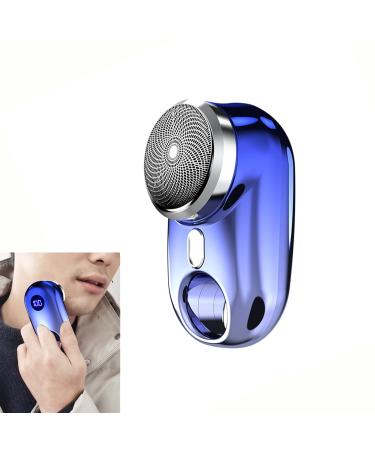 Electric Razor for Men  2023 Mini-Shave Portable Foil Shaver  Pocket Size Portable Shaver Wet Dry Mens Beard Shavers  USB Rechargeable Razor Easy One-Button Use for Home Car Travel Blue New