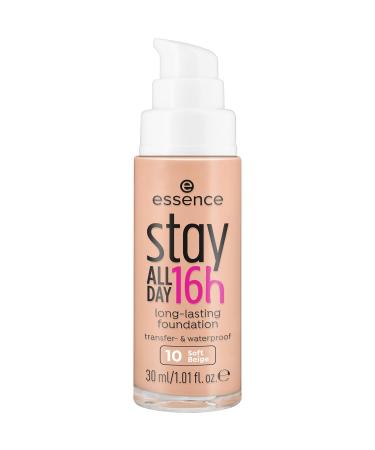 Essence Cosmetics Stay All Day Foundation 16H - Waterproof Long-Lasting Vegan Oil-Free No. 10 Soft Beige (30ml) - Shop Internationally! - Buy Online on GoSupps.com