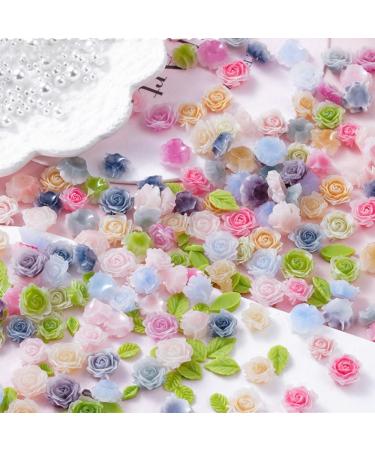 100pcs 3D Camellia Rose Flower Nail Art Charms | Colorful Resin Charms for Acrylic Nails & Nail Design - Buy Online on GoSupps.com