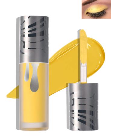 LYSdefeu Colored Liquid Matte Eyeshadow  Yellow High-pigmented Smooth Cream Eyeshadow Stick  Lightweigh Quick-Drying Waterproof Long Lasting for Women Eye  Korean Colorful Makeup- 02