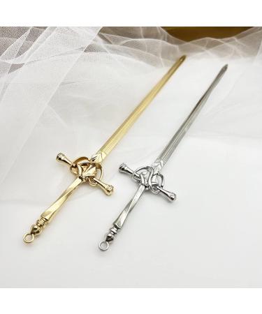 qbodp 2 Pieces Metal Sword Hair Sticks for Thick Hair Women Hair Chopsticks for Buns Elegant Chopsticks Hair Accessories Vintage Style Handmade Hair Pins Stick Silver - Buy Online on GoSupps.com