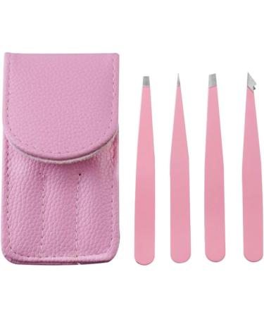 Tweezers set 4 in1set-professional stainless steel tweezers eyebrow trimming facial hair removal facial cleaning aids high-precision tweezers for men and women (GOLD) - Buy Online on GoSupps.com