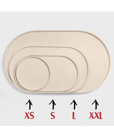 DogBuddy Waterproof Silicone Dog Food Mat - Non-Slip Pet Feeding Mat for Bowls - 19x11 Inch, White Sand - Buy Online on GoSupps.com