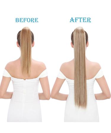 Shop S-Noilite Clip-In Hair Extensions - Ash Blond 58cm Ponytail Wrap Realistic Braid Hair for Effortless Style in Various Colors - Buy Online on GoSupps.com