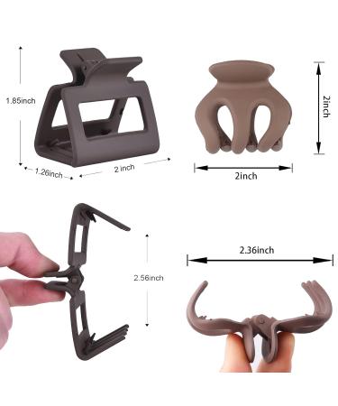 12 Pack Neutral Rectangular and Octopus Hair Clips for Women & Girls - Strong Hold Matte Claw Hair Clips for Thick & Thin Hair - Buy Online on GoSupps.com