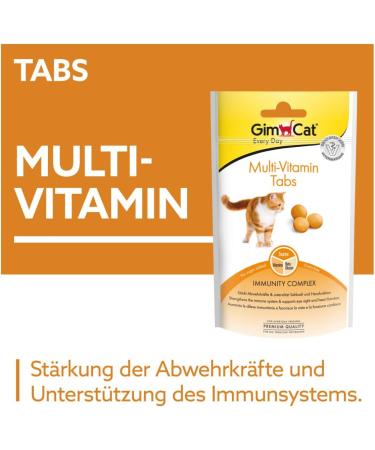 GimCat Multi-Vitamin Tabs - Functional cat snacks that promote the immune system heart and eyes - 8-pack (8 x 40 g) - Buy Online on GoSupps.com