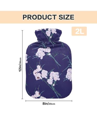 Mnsruu Purple Flower Hot Water Bottle 2L | Soft Cover | Perfect Christmas Gift for Women & Kids - Buy Online on GoSupps.com