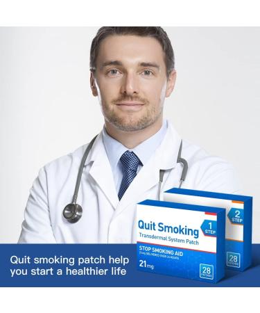 2 Pack Stop Smoking Aid Patches Step 1 & Step 2 - 21mg and 14mg | Quit Smoking Aid 56 Patches 8-Week Kit - Buy Online on GoSupps.com