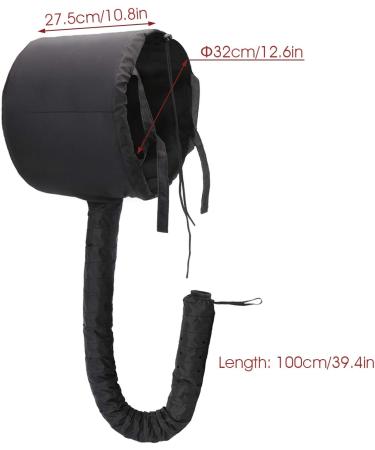 Segbeauty Adjustable Hair Dryer Hood - Deep Conditioning Treatment Cap with Y-Type Side Belt - Black - Buy Online on GoSupps.com