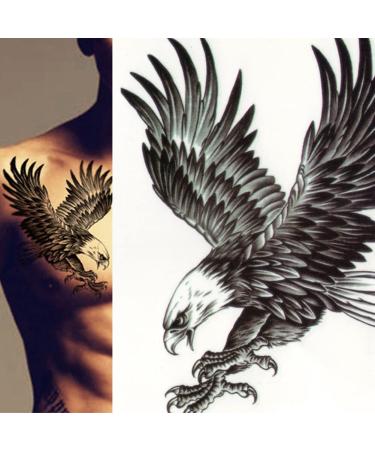AKOAK 2 Pcs Waterproof Eagle Tattoo Sticker - Temporary Body Art for Men and Women (Black) - Buy Online on GoSupps.com