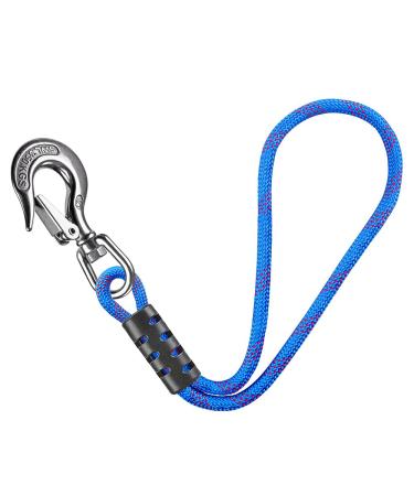 Dolibest Heavy Duty Tow Rope for Tubing Connector, Towable Quick Connector, Tow Rope for Water Sport with Stainless Steel Hook (360Rotation) 20 inch Blue Not floatable