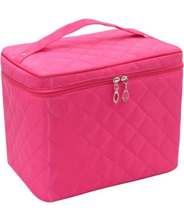 Large Waterproof Makeup Bag for Women - Black & Red Cosmetic Storage Organizer - Travel-Friendly Cosmetic Bag - Buy Online on GoSupps.com