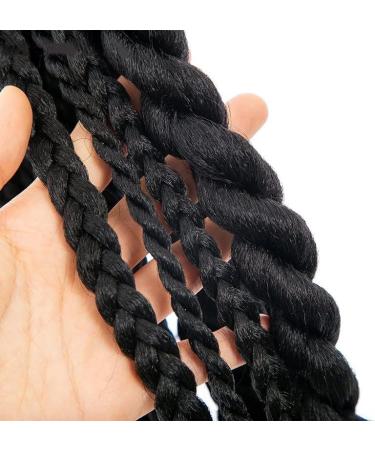 Ysxsxy Handmade Braided Ponytail with Rubber Band Twisted Box Braid Ponytail Braiding Pony Tail Hair Extensions Fishtail Cornrow for Women Pieces Crochet Extensions (22 inch 1B) 22 inch 1B - Buy Online on GoSupps.com