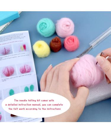 Needle Felting Beginner Kit - Peach DIY Supply with Instructions, Needles and Foam Mat - Perfect for Holiday, Festival, Birthday Crafts - Buy Online on GoSupps.com