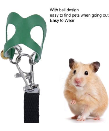 Asixxsix Hamster Dishwear & Leash Set | Synthetic Leather Crockery & Nylon Line for Guinea Pigs Hamsters Ferrets Chinchillas - 3 Sizes Available (Green) - Buy Online on GoSupps.com
