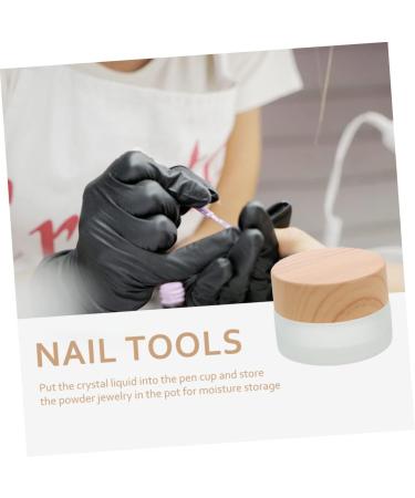 DOITOOL Pen Wash Cup Nail Remover Bottle Convenient Nail Art Liquid Cup Manicure Liquid Holding Cup Nail Art Small Cup Crystal Glass Nail Bowl Mixing Cup Wood With Cover - Buy Online on GoSupps.com