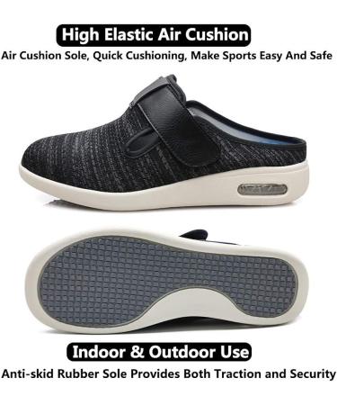 Women's Diabetic Slippers - Wide Width Walking Shoes 9 X-Wide Gray - Adjustable Closures for Edema, Plantar Fasciitis, Bunions, Arthritis, Swollen Feet - Buy Online on GoSupps.com