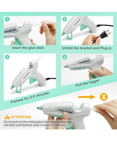 HAUSHOF Mini Hot Glue Gun Kit | 20-Piece Set for Home Decoration, Crafts, and Repairs | 20W 120V - Buy Online on GoSupps.com
