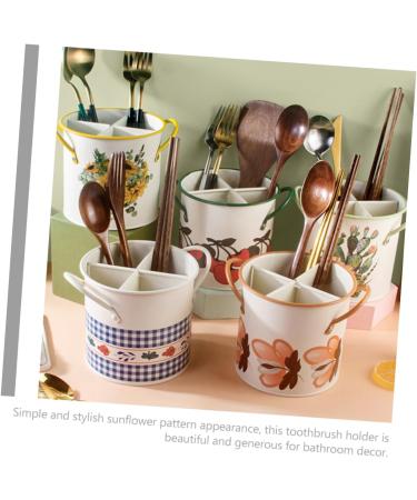 Buy Housoutil Box Slots Toothbrush Holder & Cutlery Rack - Galvanized Bathroom Organizer for Utensils & Laundry - Buy Online on GoSupps.com