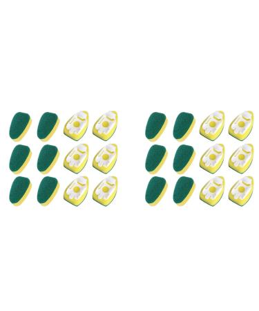 ALGONETO Heavy Duty Dish Wand Brush Sponge Refills Replacement Heads for Kitchen Sink Pot Cleaning Dish Sponge (24 Pieces)