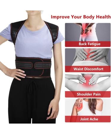 YMGSCC Self Heating Back Support Waist Brace Magnetic Correction Belt Posture Spine Lumbar(M) Medium As Shown - Buy Online on GoSupps.com