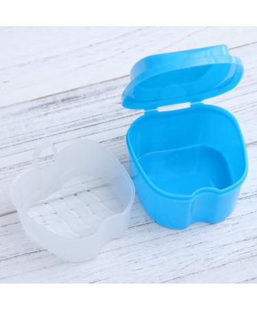 Milist Box Prosthesis Case with Lid - Sky Blue Soaking Mug for Dentures Sieve Hinges & Cleaning Tablets - Ideal Prosthesis Holder - Buy Online on GoSupps.com