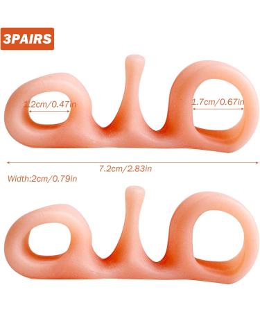 Toe Spacers 3 Pairs Silicone Toe Separators Elastic Toe Separators for Pedicure Breathable Bunion Corrector for Women Men Toe Separators - Buy Online on GoSupps.com