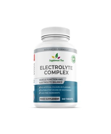 Electrolytes Complex | 240 Vegan Tablets | Electrolyte Pills with Potassium Calcium Magnesium & More | Keto Diet Hydration Recovery & Salt Replacement | High Strength Electrolyte Supplement