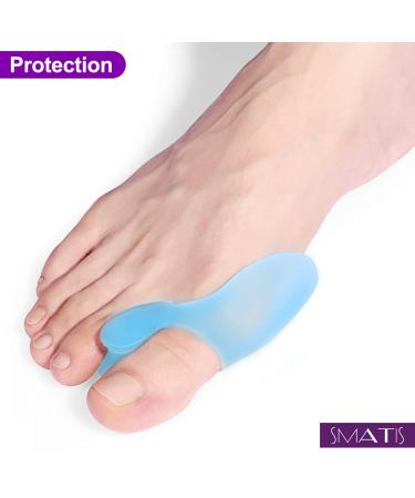 Smati Bunion Correctors 4PCS - Light Blue Toe Straightener & Protector for Hallux Valgus Pain Relief - Buy Online on GoSupps.com