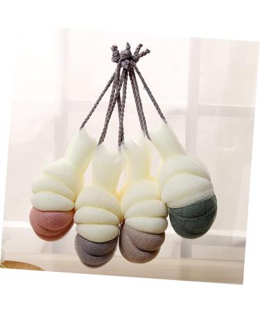 4 Pcs Bath Bouquet Bath Tub Cleaner & Exfoliating Shower Loofah Balls - Japanese-Style Sponge for Ultimate Clean & Relaxation - Buy Online on GoSupps.com