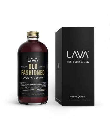 LAVA Premium Aromatic Old Fashioned Cocktail Mixer 16oz, Makes 32 Cocktails, Cocktail Syrup Made with Aromatic Bitters, Demerara, Marasca Cherry, Orange Zest, Hazelnut, Cinnamon. Just Add Whiskey Old Fashioned 16 Fl Oz (Pa