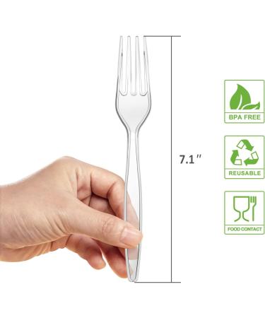 80 Pack Clear Heavy Duty Disposable Plastic Forks for Parties - Buy Online on GoSupps.com