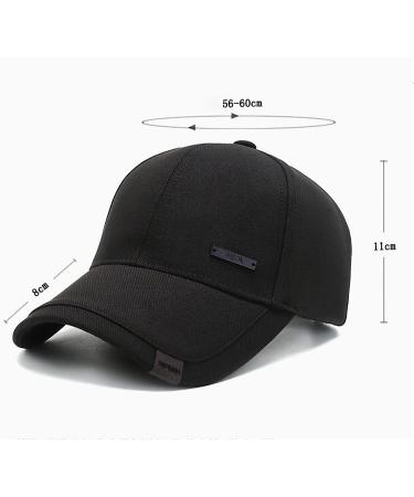 Vintage Cotton Dad Hat - Adjustable Baseball Cap with Double Layer Peaks for Men, Black - Buy Online on GoSupps.com