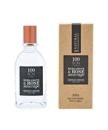 100BON Bergamote & Rose Sauvage Bergamot & Wild Rose Fragrance for Women&Men Invigorating Organic Fragrance with Spicy Citrus & Rose Water Fragrance - 100% Concentrate Fragrance Spray 1.7 Fl Oz Concentrate Fragrance 1.7 Fl Oz (Pack of 1)