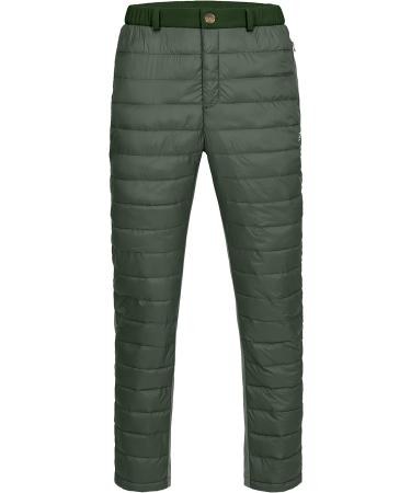 Little Donkey Andy Men's Lightweight Puffy Ski Pants | Insulated Winter Snow Pants | Dark Green | Large - Buy Online on GoSupps.com