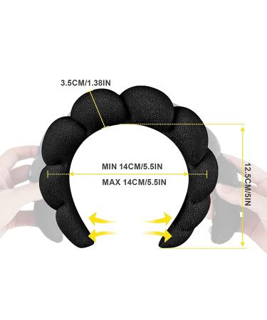 Mizeo Spa Headband for Women - Soft & Non-Slip Hair Band for Face Washing, Makeup, Skincare - Black - Buy Online on GoSupps.com