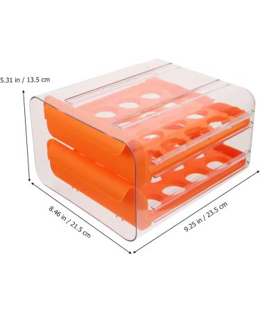 Angoily Egg Storage Box Portable Fridge Refrigerator Egg Case Egg Bin Double Layer Crisper Plastic re-usable Orange 23.5x21.5cm - Buy Online on GoSupps.com
