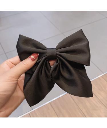 Doromy 6 Packs Big Hair Bow Clips Red Black Bow Hair Barrettes Cute Kawaii Bowknot Hairpins Satin Bow Hair Accessories French Hair Barrettes for Women Girls Christmas Parties - Buy Online on GoSupps.com