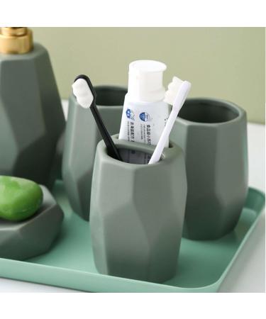 Bathroom soap dispenser handwash dispenser bottle/Bathroom Accessories Set Complete Bathroom Decor Sets For Apartments Contain Toothbrush Cup Soap Dispenser Soap Dish-blue-5 set (Color : Green 5 set Green - Buy Online on GoSupps.com