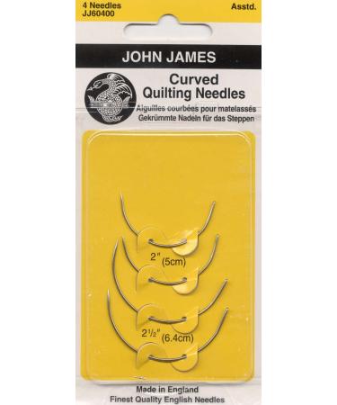 Colonial Needle JJ60400 Curved Quilting Hand Needles, 4-Pack , Yellow 1 Pack