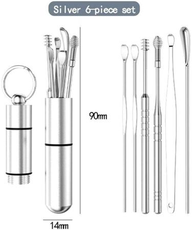SSWERWEQ Ear wax removal tool 6pcs Ear Wax Remover Ear Cleaning Kit Ear Pick Earpick Ear Cleaner Spoon Care Ear Clean Tool for Adults Ear Care Set - Buy Online on GoSupps.com