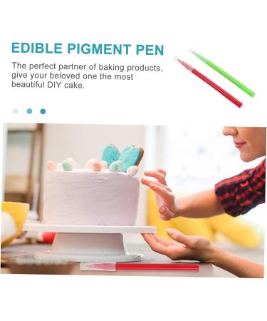 CATIEBYE 2pcs Can Be Food Coloring Pen White Edible Marker Chocolate Mark Pen Edible Food Markers Plastic 16.60X1.00X1.00CM Red Green - Buy Online on GoSupps.com