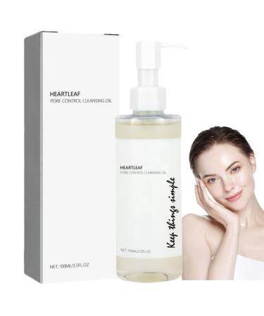 100ml Heartleaf Pore Control Cleansing Oil for Face Blackhead Cleanser and Makeup Remover for All Skin Facial Cleanser Oil for Daily Makeup Lightweight Oil Cleanser Skin Calming Deep Cleansing Oil